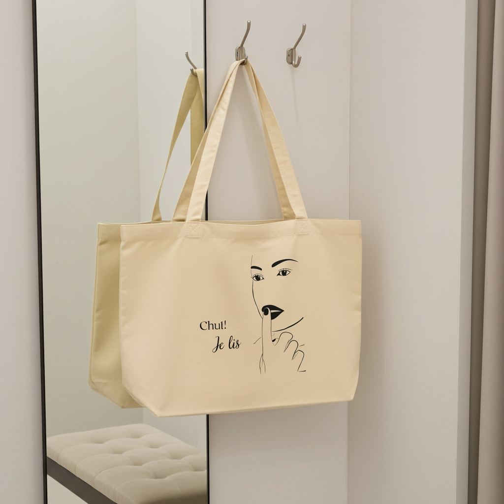 Améda - Grand tote bag 100 % coton biologique - Beige