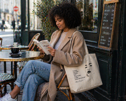 Maya - Grand tote bag 100 % coton biologique -  Beige