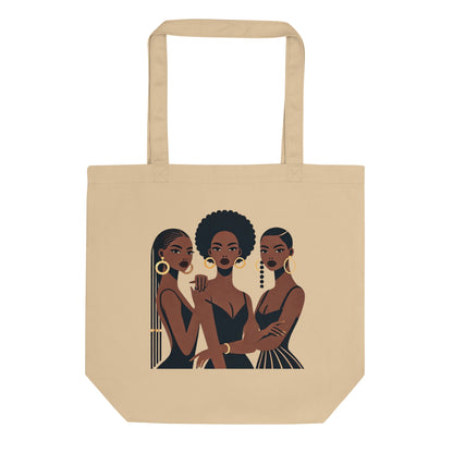 Sister Nr.2 - Petit Tote Bag 100 % coton sergé biologique - Beige/Noir