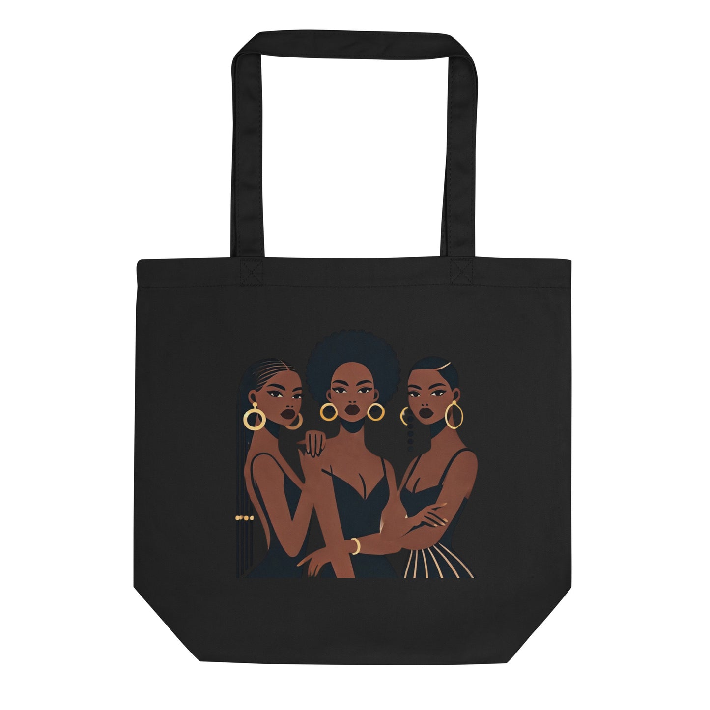 Sister Nr.2 - Petit Tote Bag 100 % coton sergé biologique - Beige/Noir