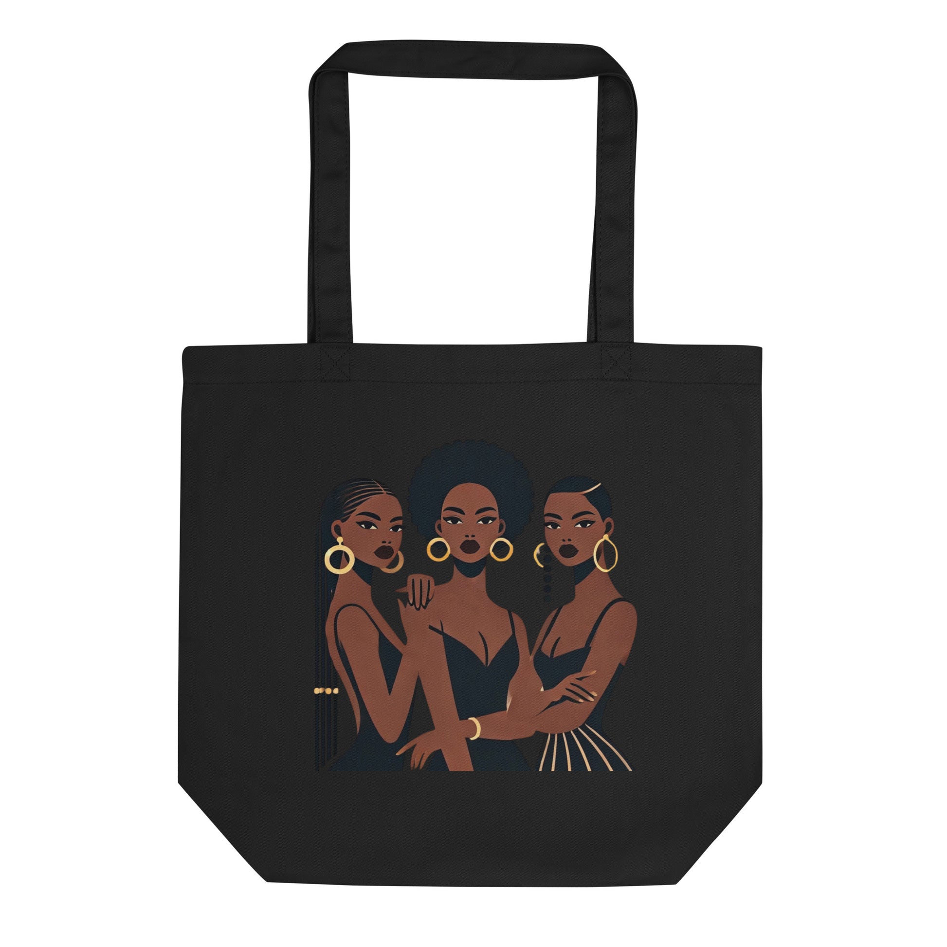 Sister Nr.2 - Petit Tote Bag 100 % coton sergé biologique - Beige/Noir