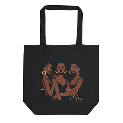 Sister Nr.2 - Petit Tote Bag 100 % coton sergé biologique - Beige/Noir