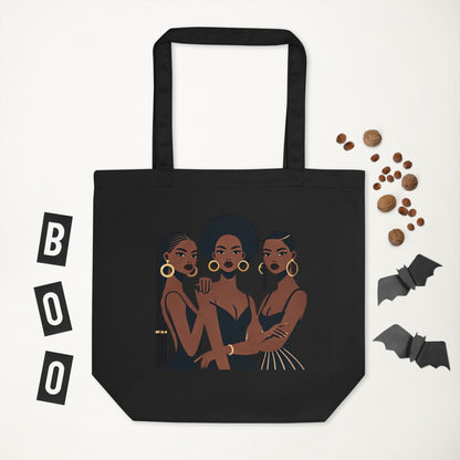 Sister Nr.2 - Petit Tote Bag 100 % coton sergé biologique - Beige/Noir