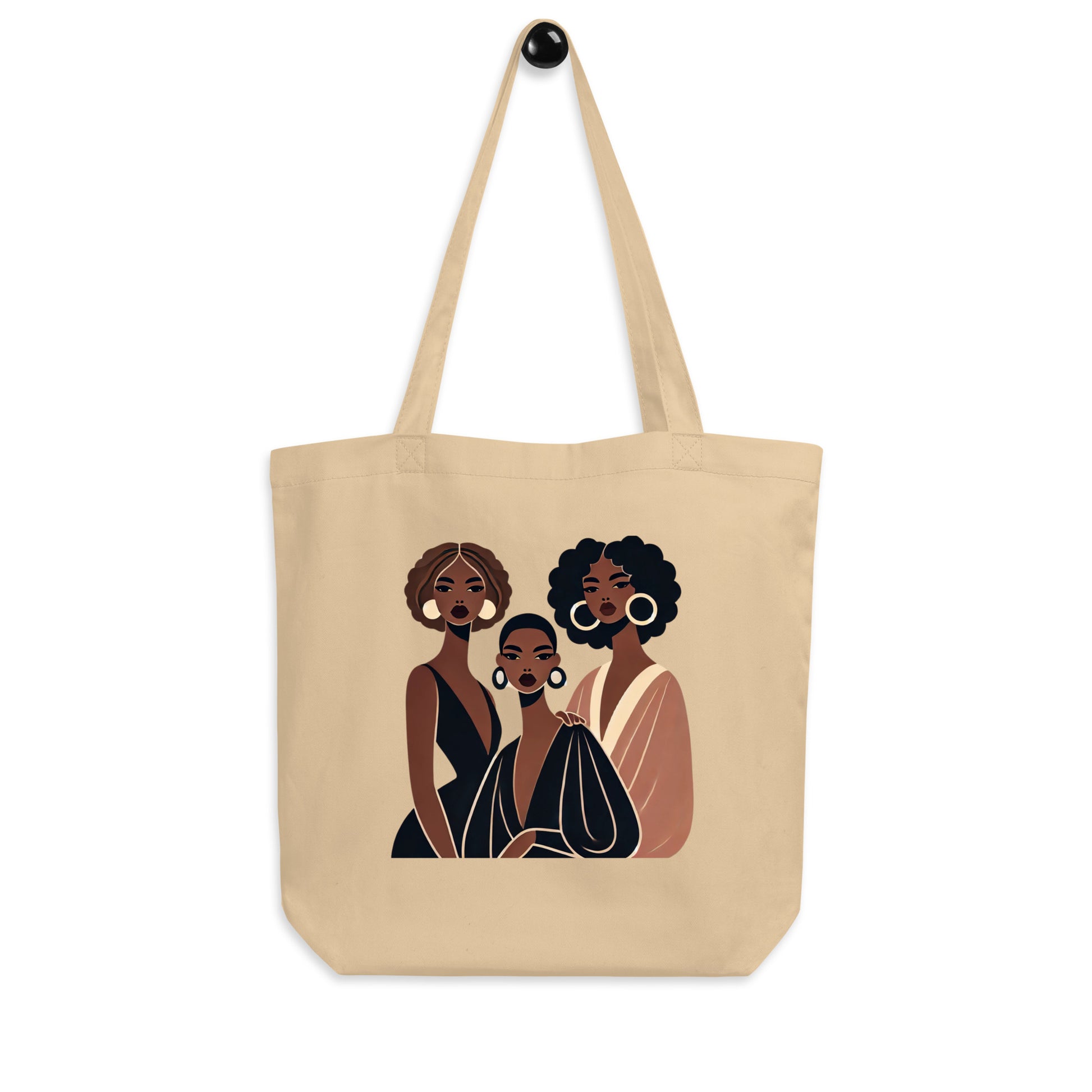 Sisters Nr.1 - Petit tote Bag 100 % coton sergé biologique - Beige/Noir