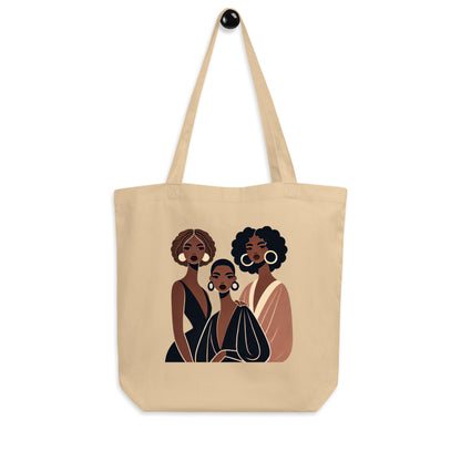 Sisters Nr.1 - Petit tote Bag 100 % coton sergé biologique - Beige/Noir
