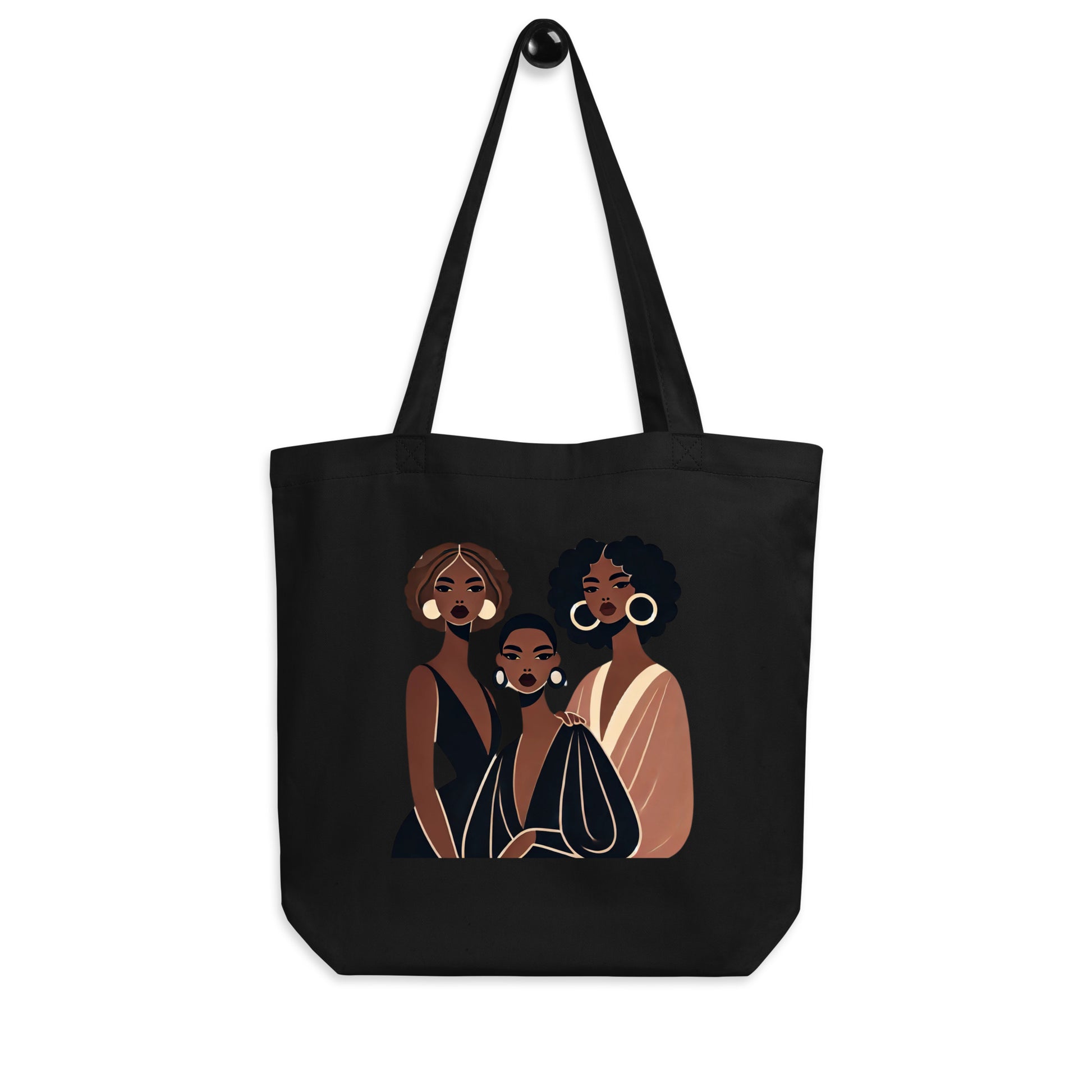 Sisters Nr.1 - Petit tote Bag 100 % coton sergé biologique - Beige/Noir