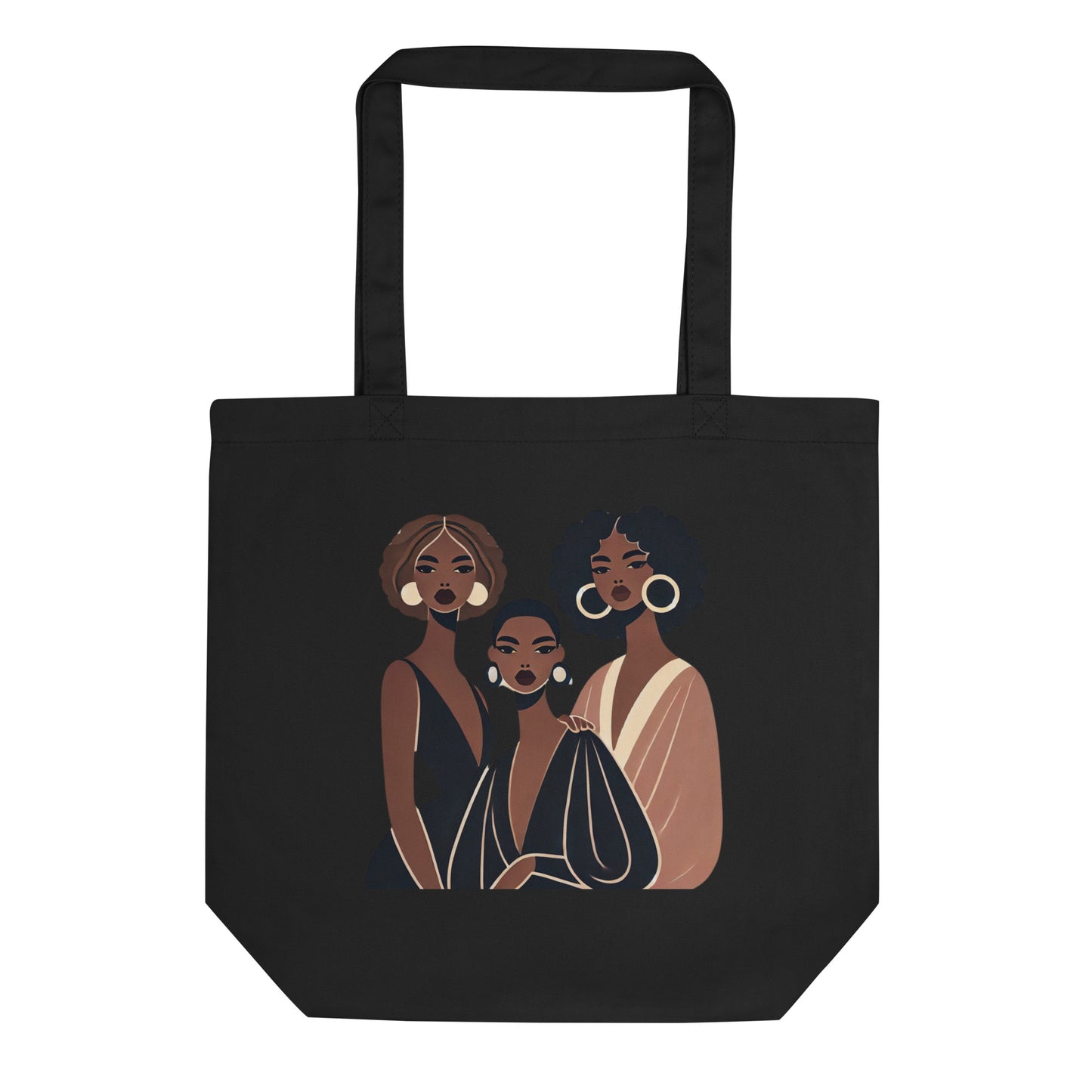 Sisters Nr.1 - Petit tote Bag 100 % coton sergé biologique - Beige/Noir