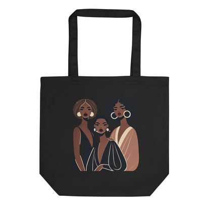 Sisters Nr.1 - Petit tote Bag 100 % coton sergé biologique - Beige/Noir