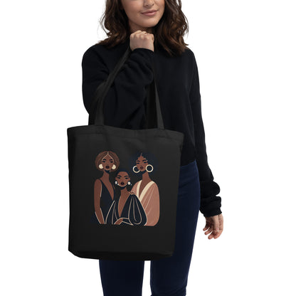 Sisters Nr.1 - Petit tote Bag 100 % coton sergé biologique - Beige/Noir