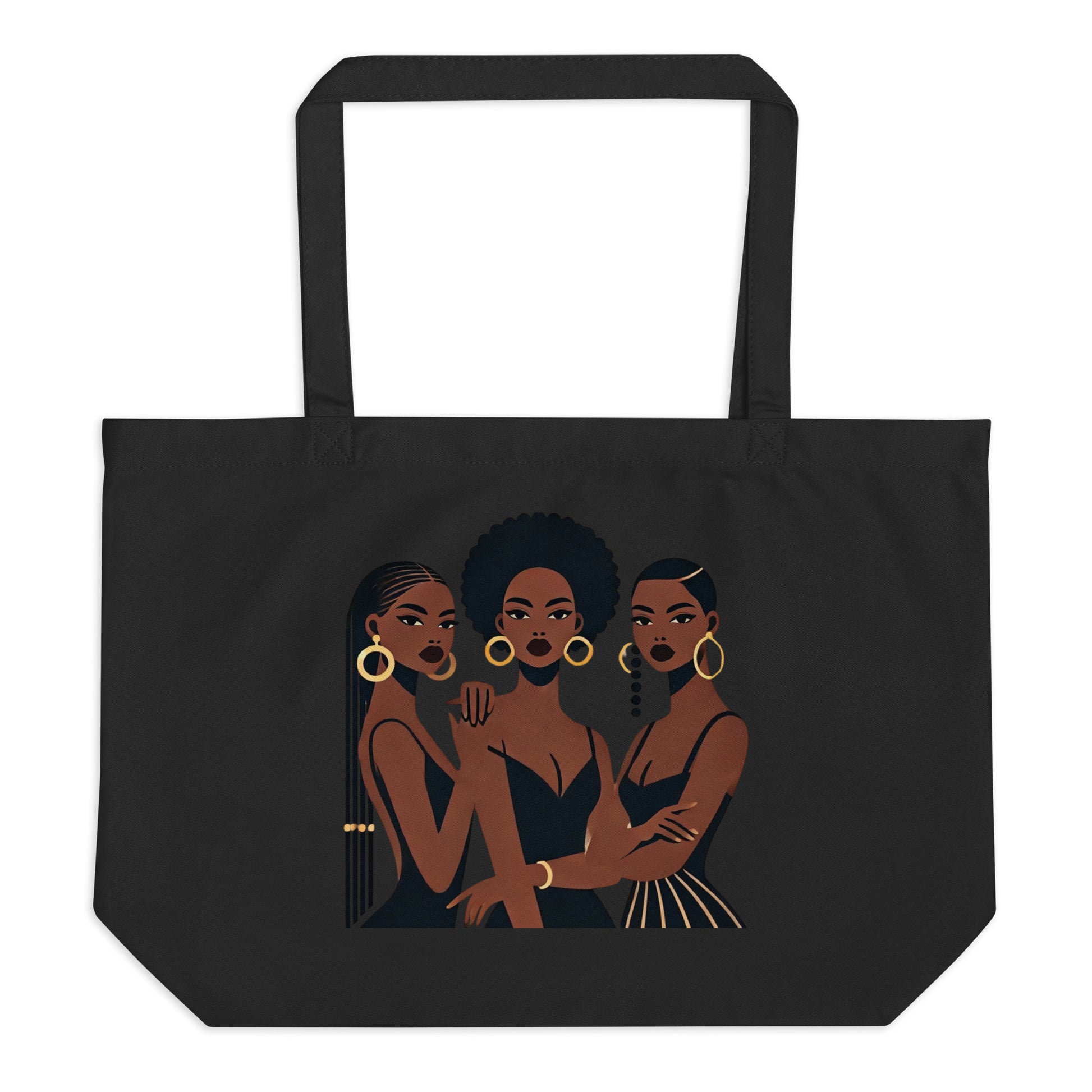 Sisters Nr.2 - Grand tote bag 100 % coton biologique - Noir