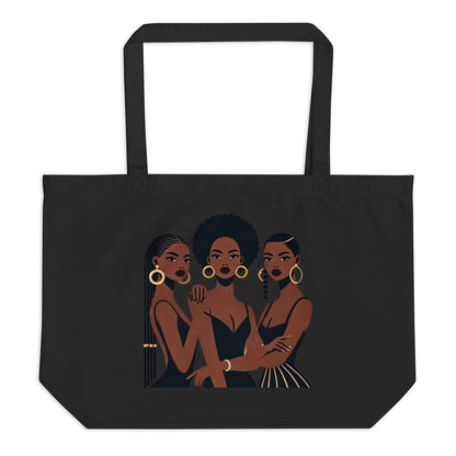 Sisters Nr.2 - Grand tote bag 100 % coton biologique - Noir