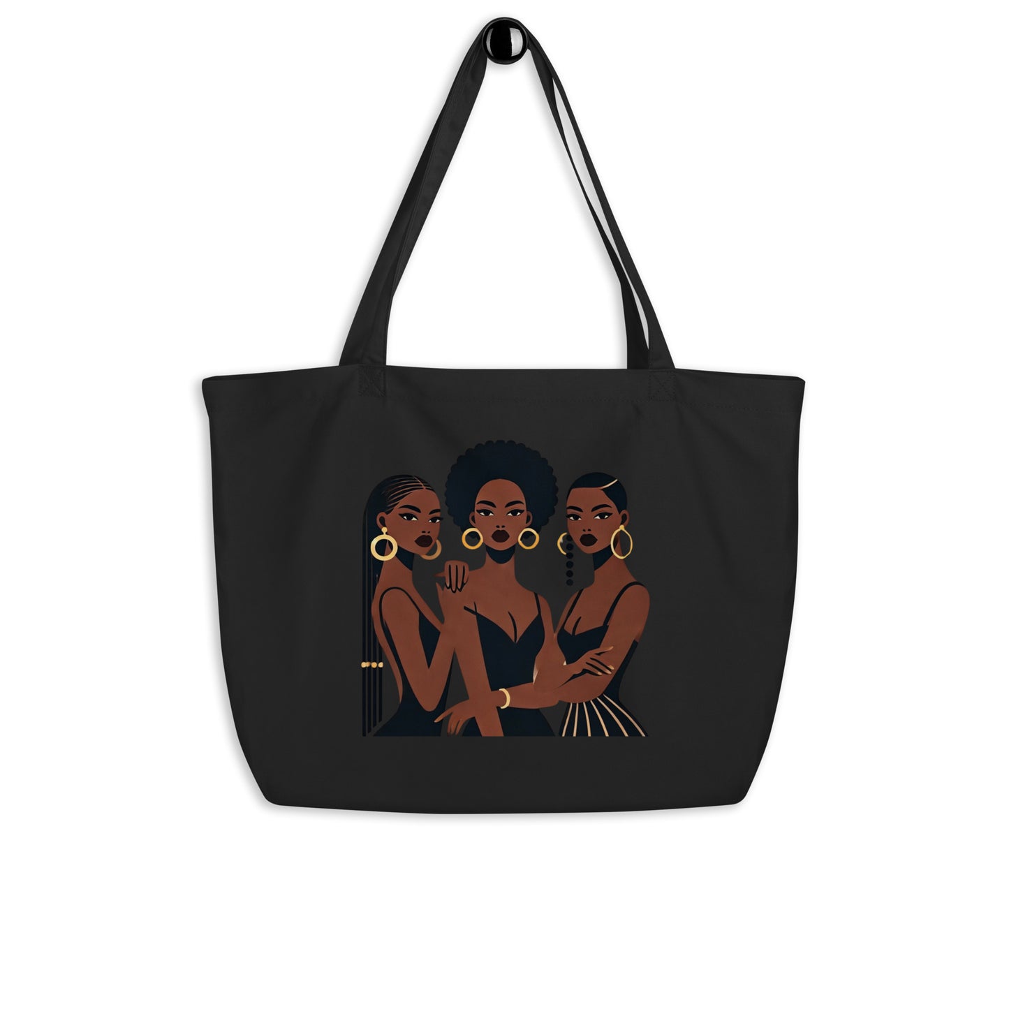 Sisters Nr2 - Grand tote bag 100 % coton biologique - Noir