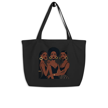 Sisters Nr2 - Grand tote bag 100 % coton biologique - Noir