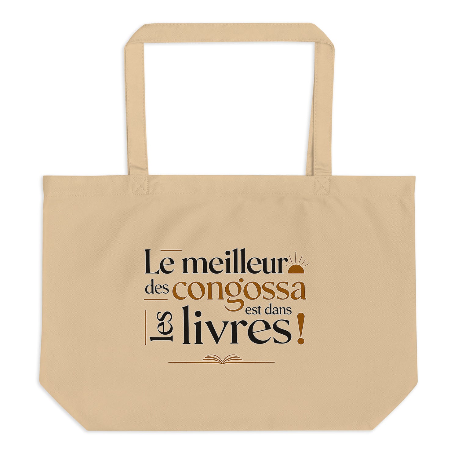 Grand tote bag bio en coton biologique certifié – sac fourre-tout écologique 23L"